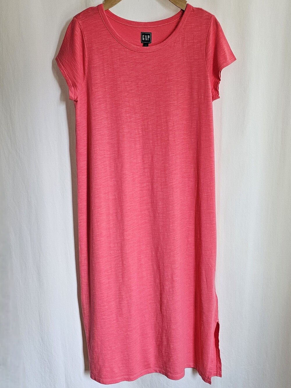 GAP Coral Pink Short Sleeve Midi T-Shirt Dress - Picture 4 of 16